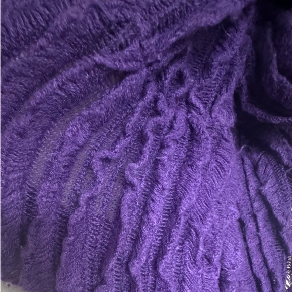 Used Double Loop Cozy Solid Purple Knitted Wrap Scarf Women’s Fashion Accessory - Picture 5 of 6